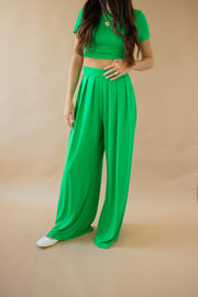 Brandy Wide Leg Pants Kelly Green