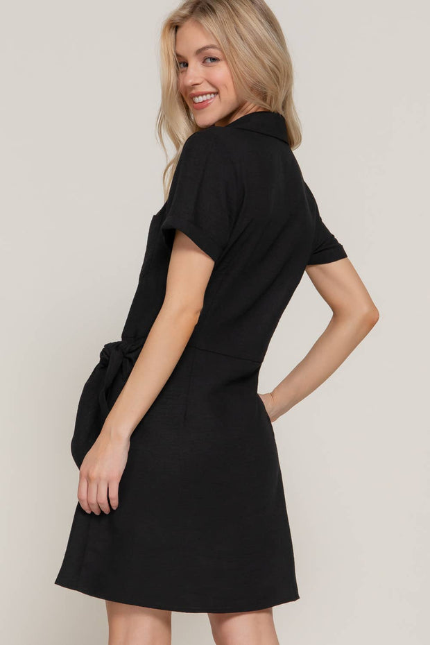 Bow & Button Dress