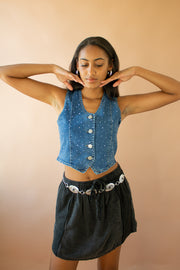 Darla Rhinestone Jean Vest