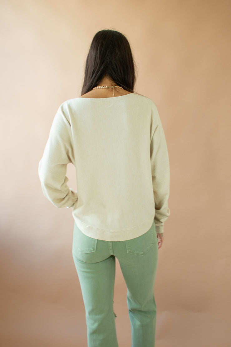 Amy Boat Neck Brushed Sweater Oatmeal