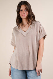 Paula Ribbed Short Sleeve Top