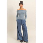 Margeri Ribbed Off Shoulder Top