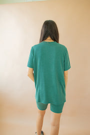 Nylah Oversized Ribbed Tee Green