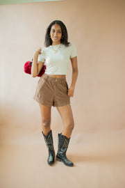 Zoey Corduroy Shorts Brown