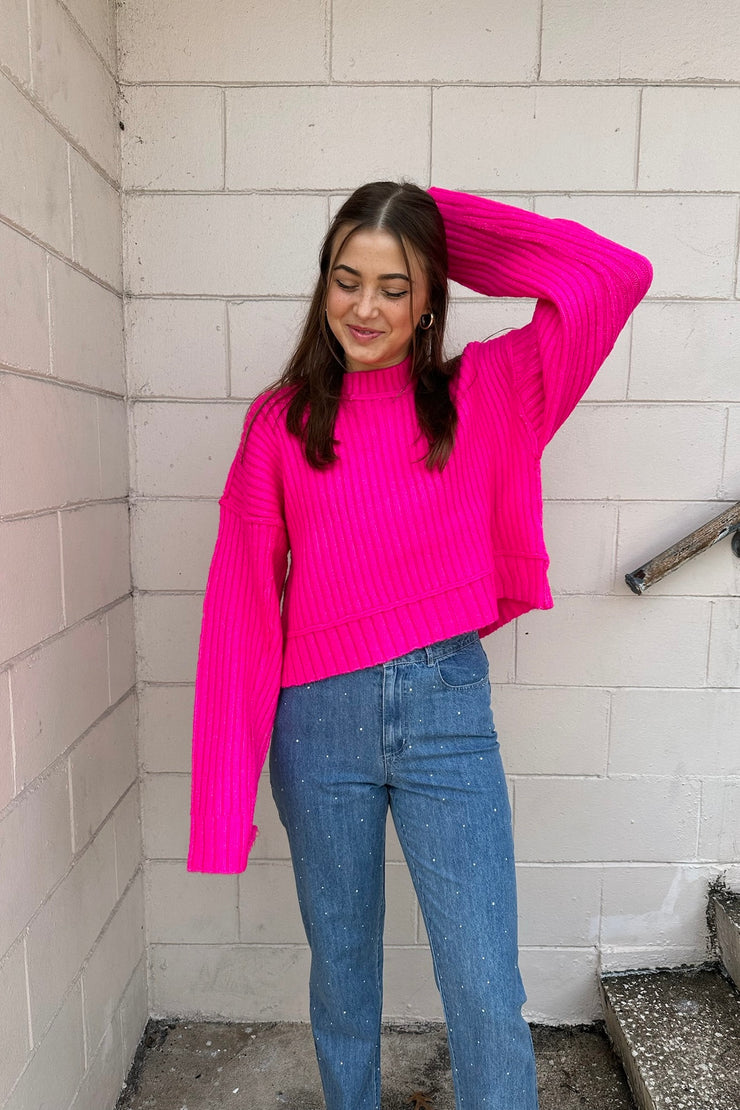 Mandy Ribbed Sweater Pink