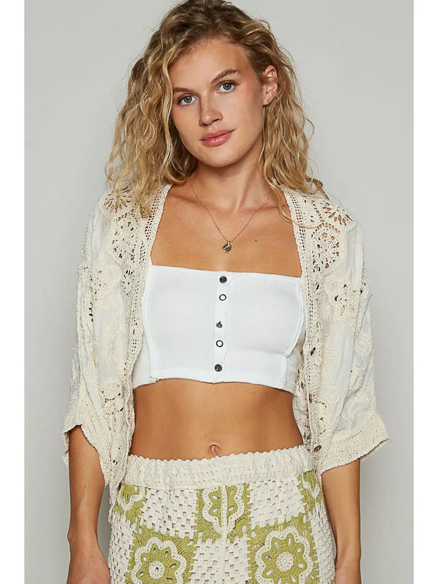 Romy Crochet Button Top