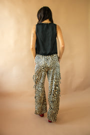 Leopard Open Side Tie Pants