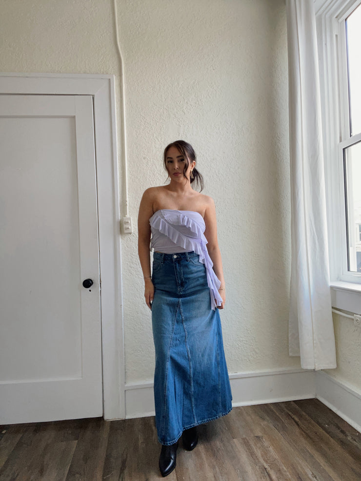 Ember Ruffle Tube Top Lavender