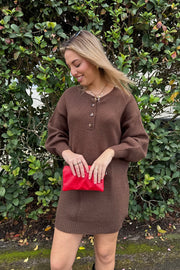 Chestnut Praline Sweater Dress