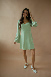 Ella Satin Dress Sage