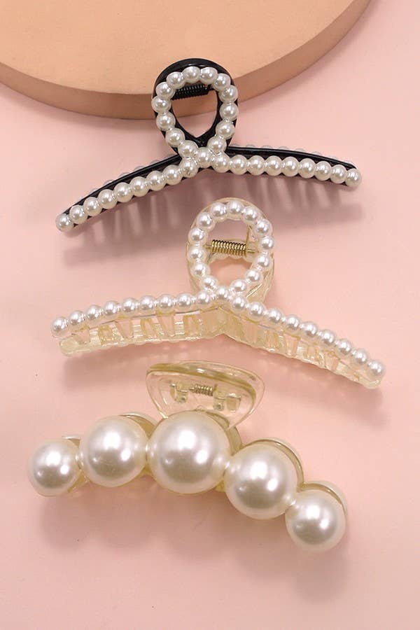 CLASSIC PEARL HAIR CLAW CLIPS