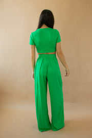 Brandy Wide Leg Pants Kelly Green