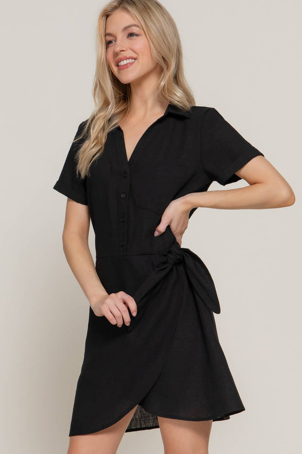 Bow & Button Dress