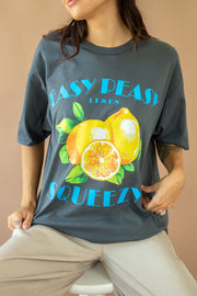 Lemon Squeezy Graphic Tee Charcoal