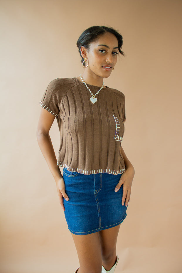 Cavalier Knit Top Brown