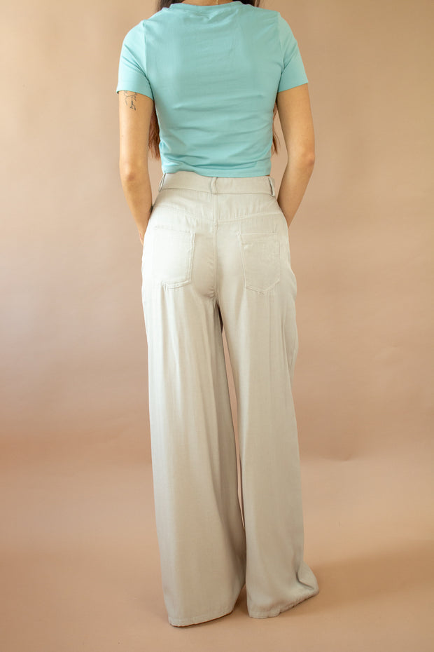 Breckan Wide Leg Pants Beige