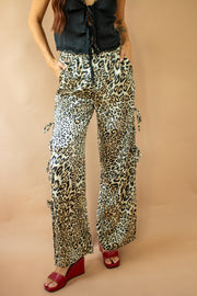 Leopard Open Side Tie Pants