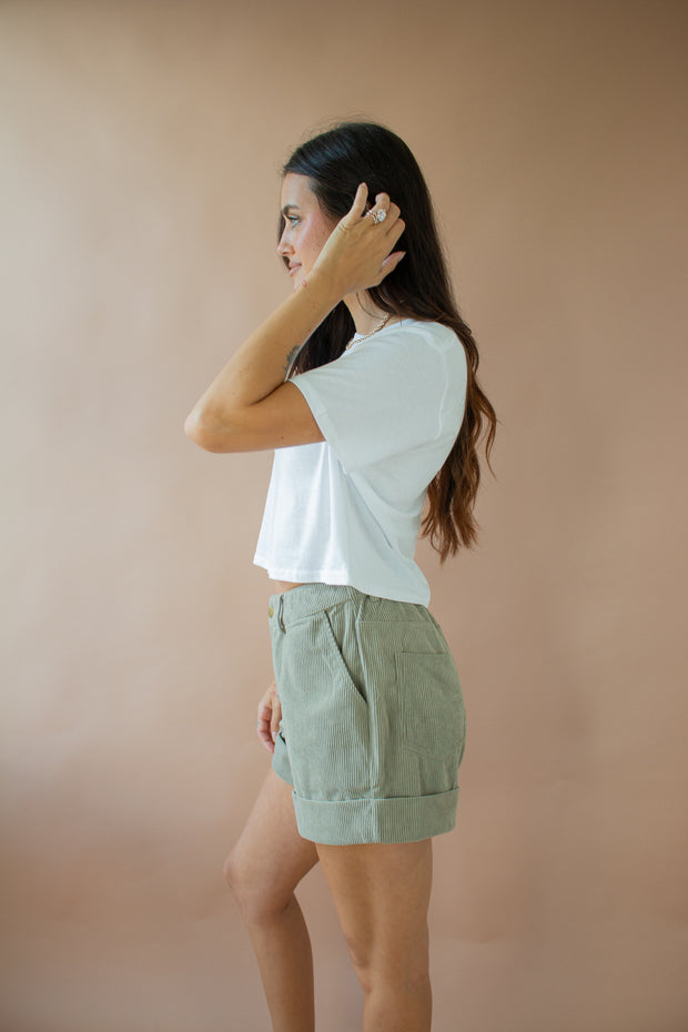 Zoey Corduroy Shorts Olive