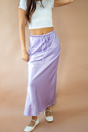 Zoey Satin Maxi Skirt Lavender