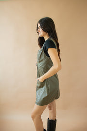 Jacquie Leather Dress Olive