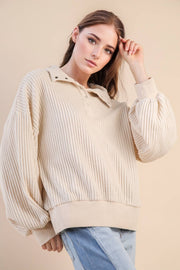 Brielle Waffle Knit Pullover