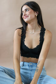 Sarah Lace Racerback Bralette Black