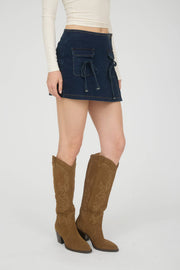 Rhea Denim Bow Skort