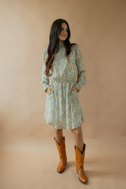 Fall Evening Dainty Floral Dress White