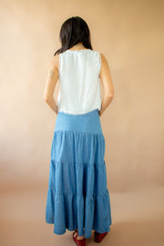 Sylvia Button Down Jean Skirt