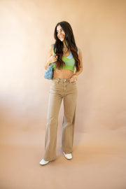 Kristian Wide Leg Jeans Tan