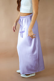 Zoey Satin Maxi Skirt Lavender