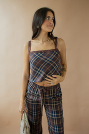 Cheryl Plaid Tank Navy