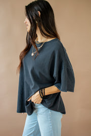 Scarlett Oversized Top Black