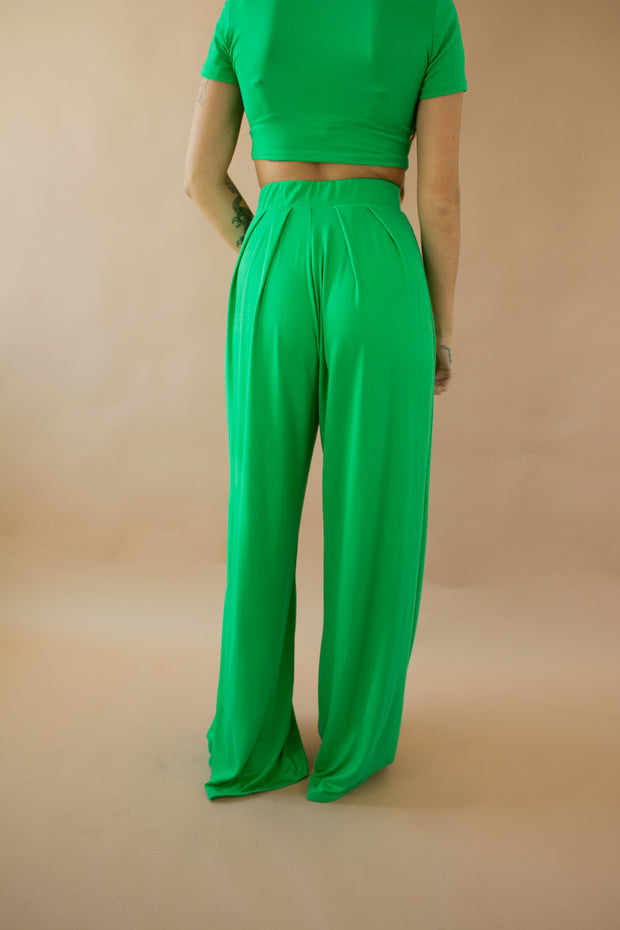 Brandy Wide Leg Pants Kelly Green