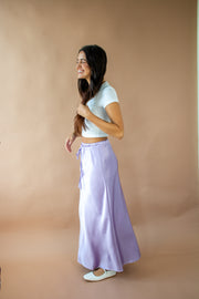 Zoey Satin Maxi Skirt Lavender