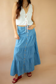 Sylvia Button Down Jean Skirt