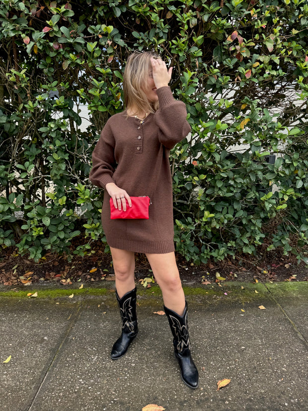 Chestnut Praline Sweater Dress