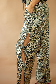 Leopard Open Side Tie Pants