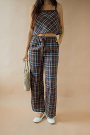 Cheryl Plaid Pants Brown