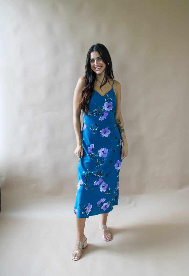 Demi Floral Maxi Dress Teal