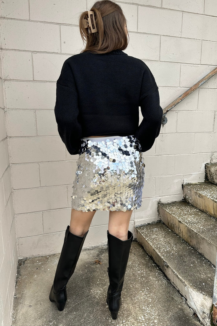 Sabrina Sequins Skirt Silver
