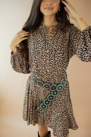 Evelyn Leopard Print Dress Brown