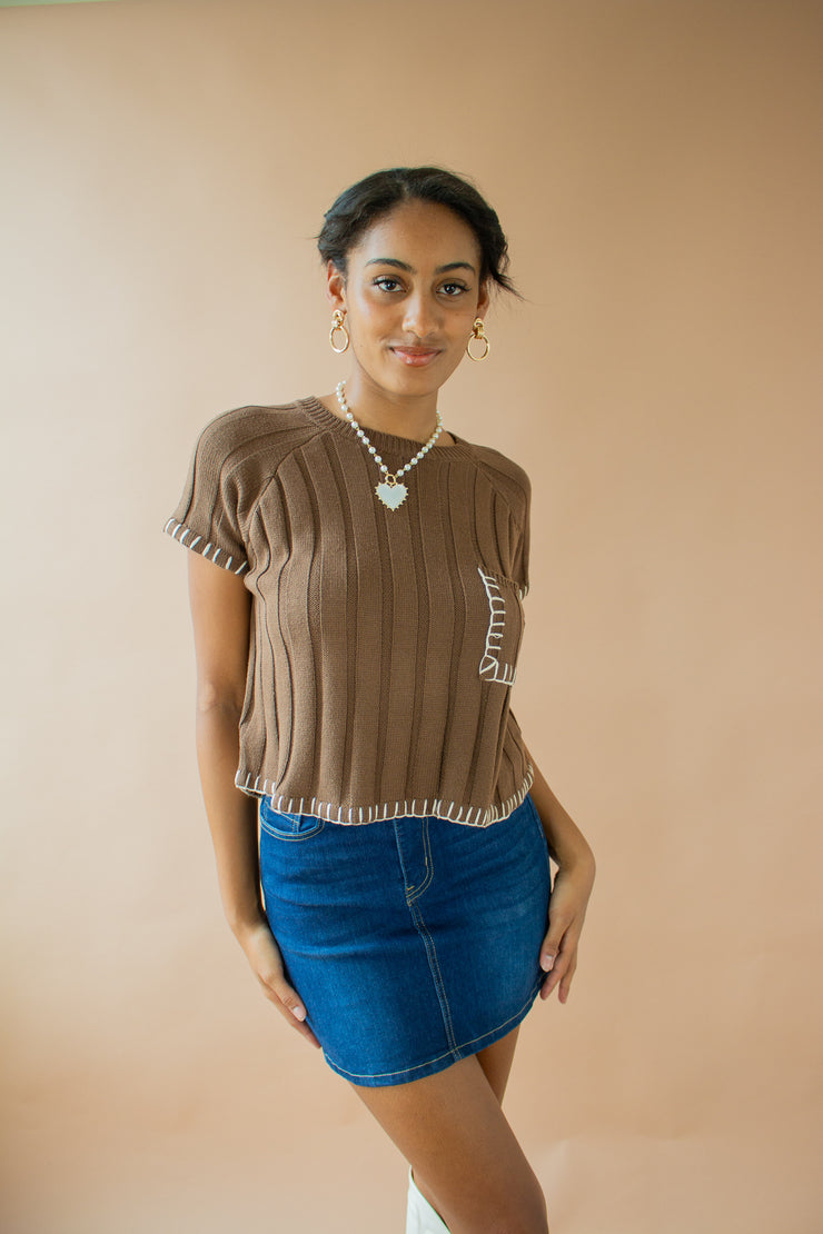 Cavalier Knit Top Brown