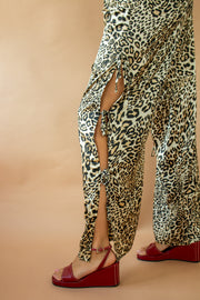 Leopard Open Side Tie Pants