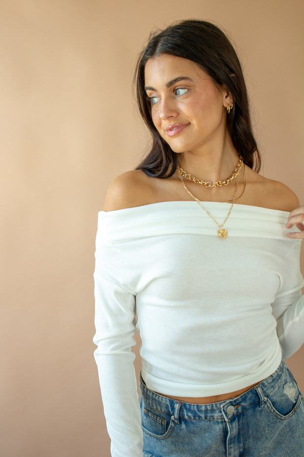 Tyana Off Shoulder Top White