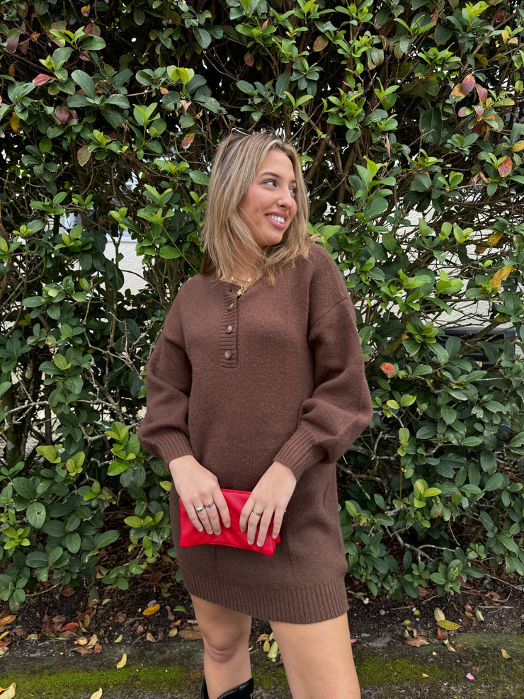 Chestnut Praline Sweater Dress