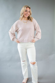 Laura Ribbed Top Oatmeal