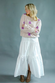 Wylie Flower Sweater Beige