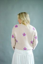 Wylie Flower Sweater Beige