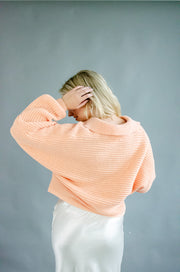 Kari Knit Collared Sweater Peach